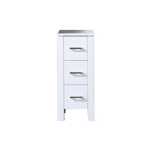 Lexora Volez LV281712AFSSCB 12" Side Cabinet in White with Phoenix Stone, Front View