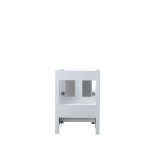 Lexora Volez LV341824SAES000 24" Single Bathroom Vanity in White, Integrated Rectangle Sink, Back View