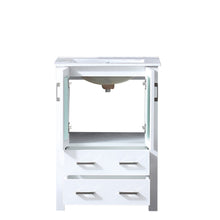 Load image into Gallery viewer, Lexora Volez LV341824SAES000 24&quot; Single Bathroom Vanity in White, Integrated Rectangle Sink, Open Doors