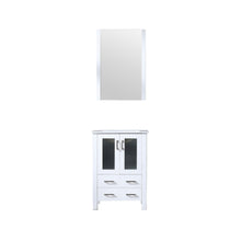 Load image into Gallery viewer, Lexora Volez LV341824SAES000 24&quot; Single Bathroom Vanity in White, Integrated Rectangle Sink, with Mirror