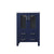 Lexora Volez LV341824SEES000 24" Single Bathroom Vanity in Navy Blue, Integrated Rectangle Sink, Front View