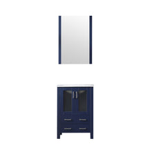 Load image into Gallery viewer, Lexora Volez LV341824SEES000 24&quot; Single Bathroom Vanity in Navy Blue, Integrated Rectangle Sink, with Mirror