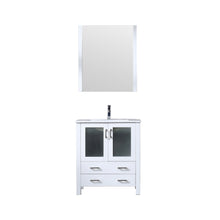 Load image into Gallery viewer, Lexora Volez LV341830SAES000 30&quot; Single Bathroom Vanity in White, Integrated Rectangle Sink, with Mirror and Faucet