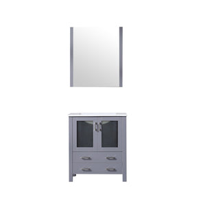 Lexora Volez LV341830SBES000 30" Single Bathroom Vanity in Dark Grey, Integrated Rectangle Sink, with Mirror