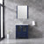 Lexora Volez LV341830SEES000 30" Single Bathroom Vanity in Navy Blue, Integrated Rectangle Sink, Rendered with Mirror