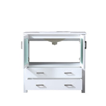 Load image into Gallery viewer, Lexora Volez LV341836SAES000 36&quot; Single Bathroom Vanity in White, Integrated Rectangle Sink, Open Doors