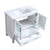 Lexora Volez LV341836SAES000 36" Single Bathroom Vanity in White, Integrated Rectangle Sink, Open Doors and Drawers