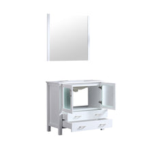 Load image into Gallery viewer, Lexora Volez LV341836SAES000 36&quot; Single Bathroom Vanity in White, Integrated Rectangle Sink, with Mirror