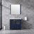 Lexora Volez LV341836SEES000 36" Single Bathroom Vanity in Navy Blue, Integrated Rectangle Sink, Rendered with Mirror