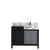 Lexora Zilara LZ342242SLIS000 42" Single Bathroom Vanity in Black and Grey with Castle Grey Marble, White Rectangle Sink, with Gun Metal Faucet
