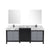 Lexora Zilara LZ342280DLIS000 80" Double Bathroom Vanity in Black and Grey with Castle Grey Marble, White Rectangle Sinks, with Mirrors and Black Faucets