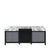 Lexora Zilara LZ342284DLIS000 84" Double Bathroom Vanity in Black and Grey with Castle Grey Marble, White Rectangle Sinks, Front View