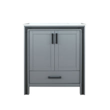 Load image into Gallery viewer, Lexora Ziva LZV352230SBJS000 30&quot; Single Bathroom Vanity in Dark Grey with Cultured Marble, Integrated Sink, Front View