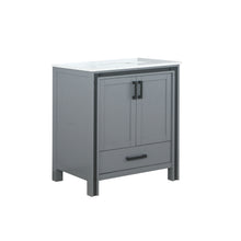 Load image into Gallery viewer, Lexora Ziva LZV352230SBJS000 30&quot; Single Bathroom Vanity in Dark Grey with Cultured Marble, Integrated Sink, Angled View