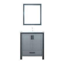 Load image into Gallery viewer, Lexora Ziva LZV352230SBJS000 30&quot; Single Bathroom Vanity in Dark Grey with Cultured Marble, Integrated Sink, with Mirror and Faucet