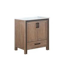 Load image into Gallery viewer, Lexora Ziva LZV352230SNJS000 30&quot; Single Bathroom Vanity in Rustic Barnwood with Cultured Marble, Integrated Sink, Angled View