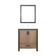 Load image into Gallery viewer, Lexora Ziva LZV352230SNJS000 30&quot; Single Bathroom Vanity in Rustic Barnwood with Cultured Marble, Integrated Sink, with Mirror and Faucet