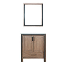 Load image into Gallery viewer, Lexora Ziva LZV352230SNJS000 30&quot; Single Bathroom Vanity in Rustic Barnwood with Cultured Marble, Integrated Sink, with Mirror