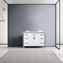 Load image into Gallery viewer, Lexora Ziva LZV352248SAJS000 48&quot; Single Bathroom Vanity in White with Cultured Marble, Integrated Sink, Rendered Front View