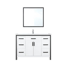 Load image into Gallery viewer, Lexora Ziva LZV352248SAJS000 48&quot; Single Bathroom Vanity in White with Cultured Marble, Integrated Sink, with Mirror and Faucet