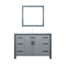 Load image into Gallery viewer, Lexora Ziva LZV352248SBJS000 48&quot; Single Bathroom Vanity in Dark Grey with Cultured Marble, Integrated Sink, with Mirror and Faucet