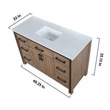 Load image into Gallery viewer, Lexora Ziva LZV352248SNJS000 48&quot; Single Bathroom Vanity in Rustic Barnwood with Cultured Marble, Integrated Sink, Vanity Dimensions