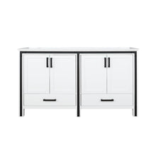 Load image into Gallery viewer, Lexora Ziva LZV352260SAJS000 60&quot; Double Bathroom Vanity in White with Cultured Marble, Integrated Sink, Front View