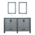 Lexora Ziva LZV352260SBJS000 60" Double Bathroom Vanity in Dark Grey with Cultured Marble, Integrated Sink, with Mirrors and Faucets