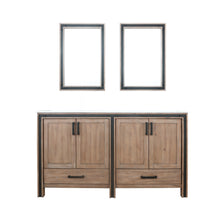 Load image into Gallery viewer, Lexora Ziva LZV352260SNJS000 60&quot; Double Bathroom Vanity in Rustic Barnwood with Cultured Marble, Integrated Sink, with Mirrors
