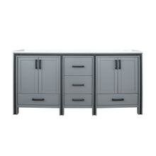 Load image into Gallery viewer, Lexora Ziva LZV352272SBJS000 72&quot; Double Bathroom Vanity in Dark Grey with Cultured Marble, White Rectangle Sinks, Front View