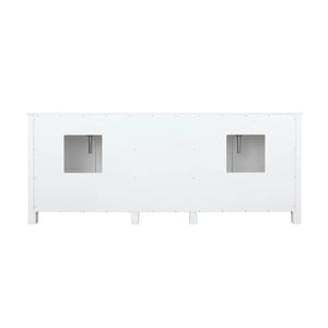 Lexora Ziva LZV352280SAJS000 80" Double Bathroom Vanity in White with Cultured Marble, White Rectangle Sinks, Back View