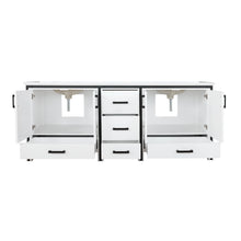 Load image into Gallery viewer, Lexora Ziva LZV352280SAJS000 80&quot; Double Bathroom Vanity in White with Cultured Marble, White Rectangle Sinks, Open Doors
