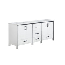 Load image into Gallery viewer, Lexora Ziva LZV352280SAJS000 80&quot; Double Bathroom Vanity in White with Cultured Marble, White Rectangle Sinks, Angled View