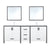 Lexora Ziva LZV352280SAJS000 80" Double Bathroom Vanity in White with Cultured Marble, White Rectangle Sinks, with Mirrors and Faucets