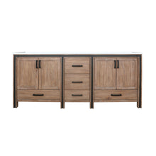 Load image into Gallery viewer, Lexora Ziva LZV352280SNJS000 80&quot; Double Bathroom Vanity in Rustic Barnwood with Cultured Marble, White Rectangle Sinks, Front View
