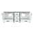 Lexora Ziva LZV352284SAJS000 84" Double Bathroom Vanity in White with Cultured Marble, White Rectangle Sinks, Open Doors