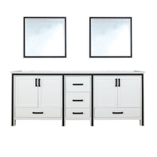 Load image into Gallery viewer, Lexora Ziva LZV352284SAJS000 84&quot; Double Bathroom Vanity in White with Cultured Marble, White Rectangle Sinks, with Mirrors