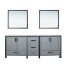 Load image into Gallery viewer, Lexora Ziva LZV352284SBJS000 84&quot; Double Bathroom Vanity in Dark Grey with Cultured Marble, White Rectangle Sinks, with Mirrors