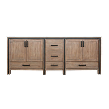 Load image into Gallery viewer, Lexora Ziva LZV352284SNJS000 84&quot; Double Bathroom Vanity in Rustic Barnwood with Cultured Marble, White Rectangle Sinks, Front View