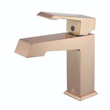 Load image into Gallery viewer, Lexora Lancy LLC24SKSOS000 24&quot; Single Bathroom Vanity in Rustic Acacia with White Quartz, White Rectangle Sink, Rose Gold Faucet