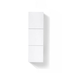 KUBEBATH Bliss SLBS59-GW 18" Wall Mount Bathroom Side Linen Cabinet in High Gloss White, Front View