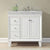SILKROAD EXCLUSIVE V0320WW36R 36" Single Bathroom Vanity in White with Carrara White Marble, White Oval Sink, Front View