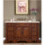 SILKROAD EXCLUSIVE WFH-0199-CM-UWC-58 58" Double Bathroom Vanity in English Chestnut with Crema Marfil Marble, White Oval Sinks, Front ViewSILKROAD EXCLUSIVE WFH-0199-CM-UWC-58 58" Double Bathroom Vanity in English Chestnut with Crema Marfil Marble, White Oval Sinks, Front View